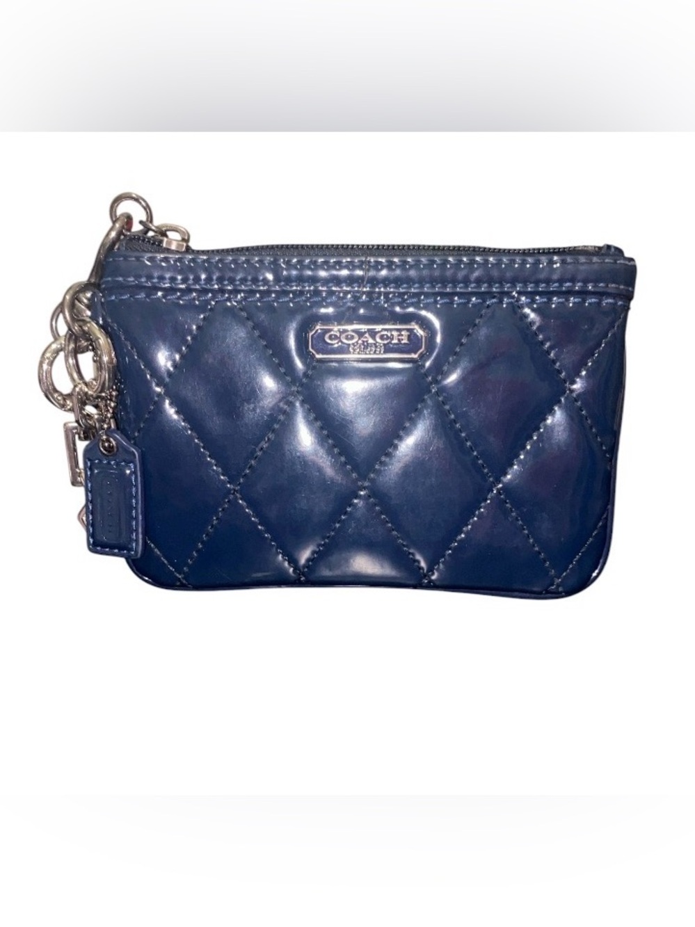 Coach Poppy Quilted Patent Leather Wristlet